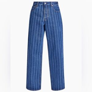 Jacquemus Blue Straight Jeans with High Waist